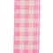Gingham Hopsack Twill Wired Edge Ribbon --- 2.5 in x 10 yards --- Pink Color